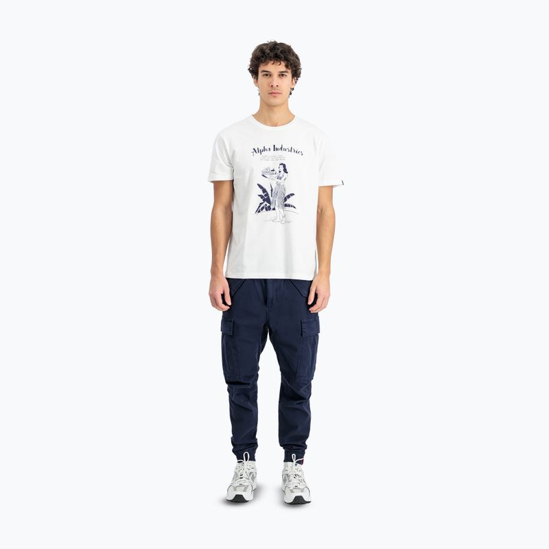 Maglietta Alpha Industries da uomo Hawaii bianco 2