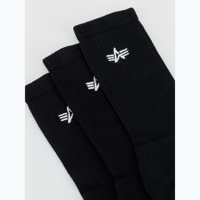 Alpha Industries calze da uomo Basic 3 paia nero 3