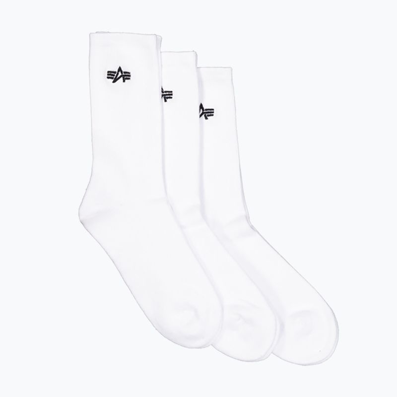 Alpha Industries calze da uomo Basic 3 paia bianco