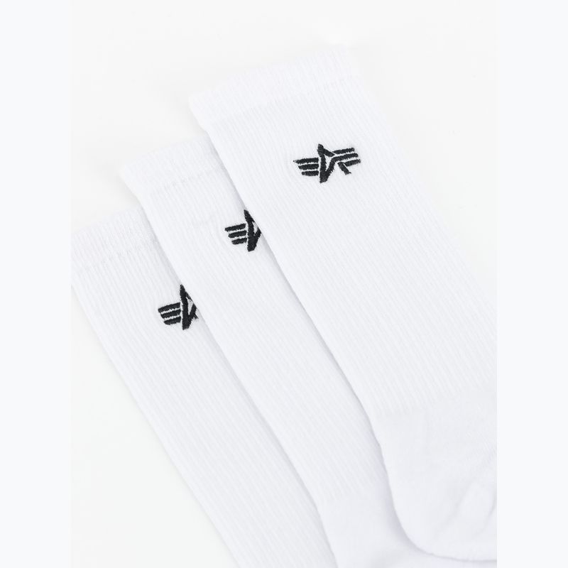 Alpha Industries calze da uomo Basic 3 paia bianco 3