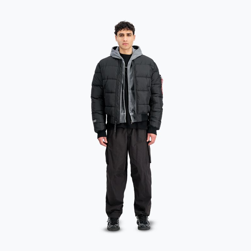 Giacca imbottita da uomo Alpha Industries MA-1 Logo Puffer Bomber black 2