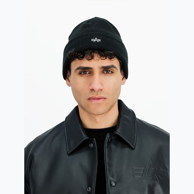 Berretto invernale Alpha Industries Metal Logo Beanie black 4