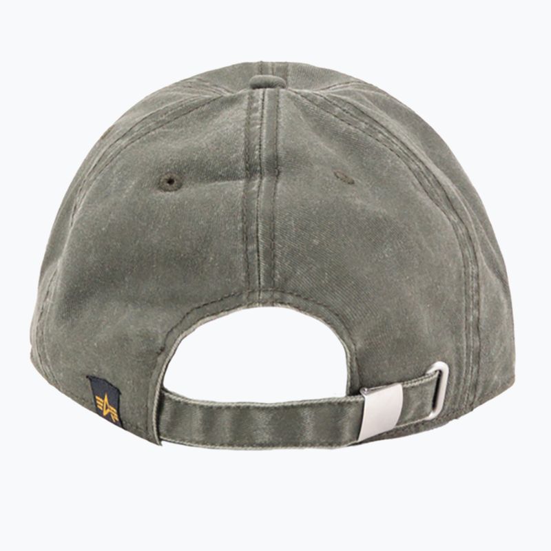 Cappellino con visiera Alpha Industries Acid Logo dark olive 2