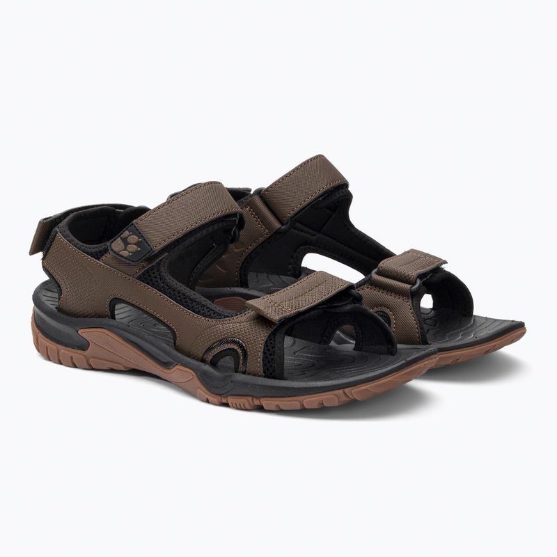 Sandali da trekking da uomo Jack Wolfskin Lakewood Cruise in legno scuro 4