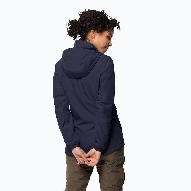 Jack Wolfskin Stormy Point - Giacca da pioggia da donna blu notte 2