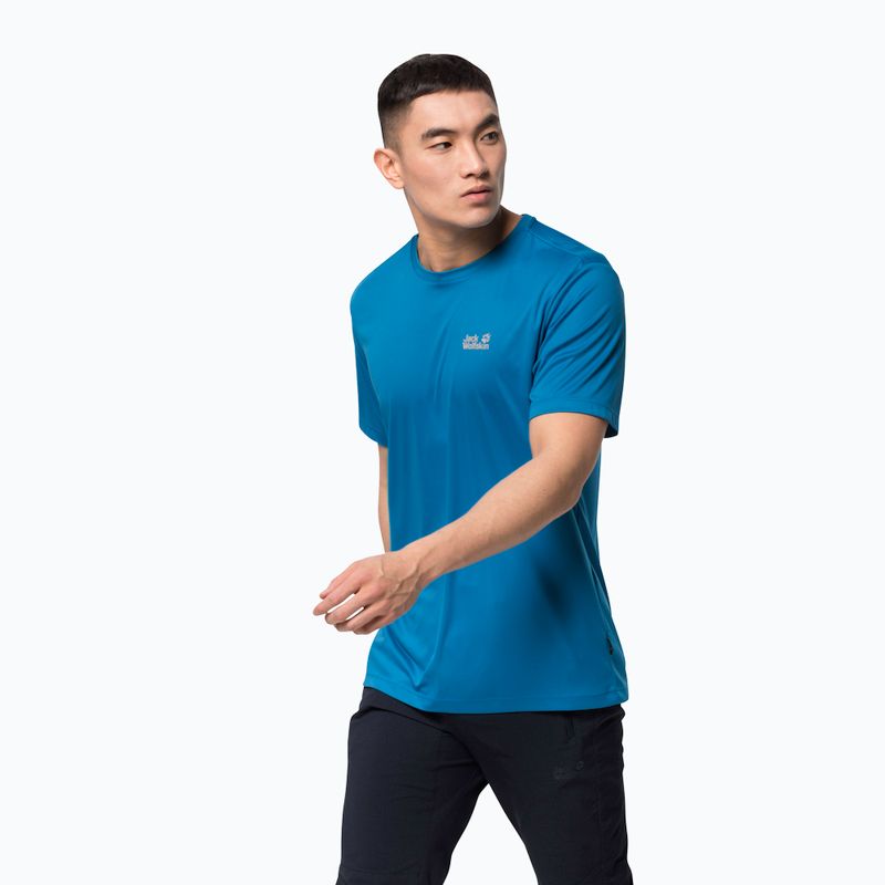 Maglietta da trekking Jack Wolfskin da uomo Tech blue pacific