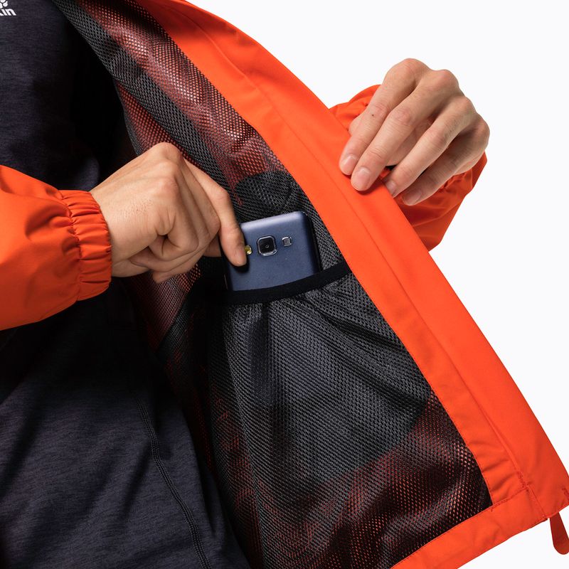 Jack Wolfskin Stormy Point, giacca antipioggia da uomo in rovo selvatico 4