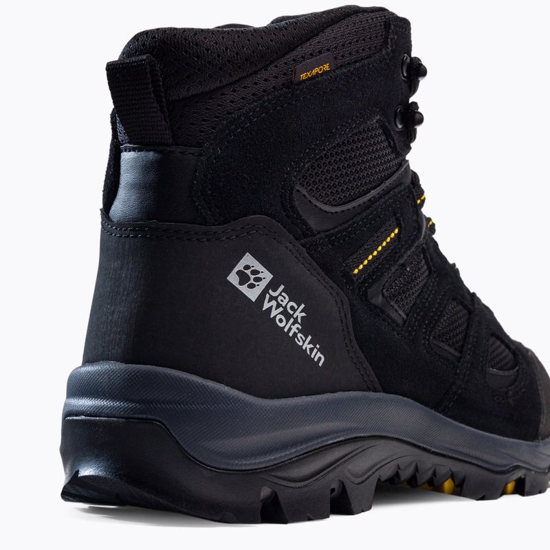 Jack Wolfskin stivali da trekking da uomo Vojo 3 Texapore Mid nero/giallo bordeaux xt 7