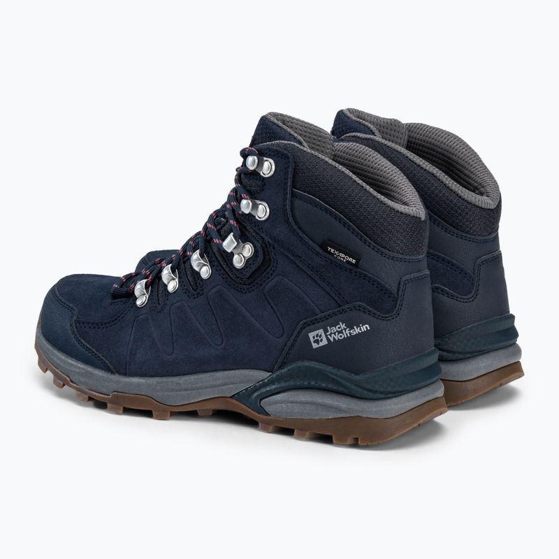 Stivali da trekking da donna Jack Wolfskin Refugio Texapore Mid blu scuro/grigio 3