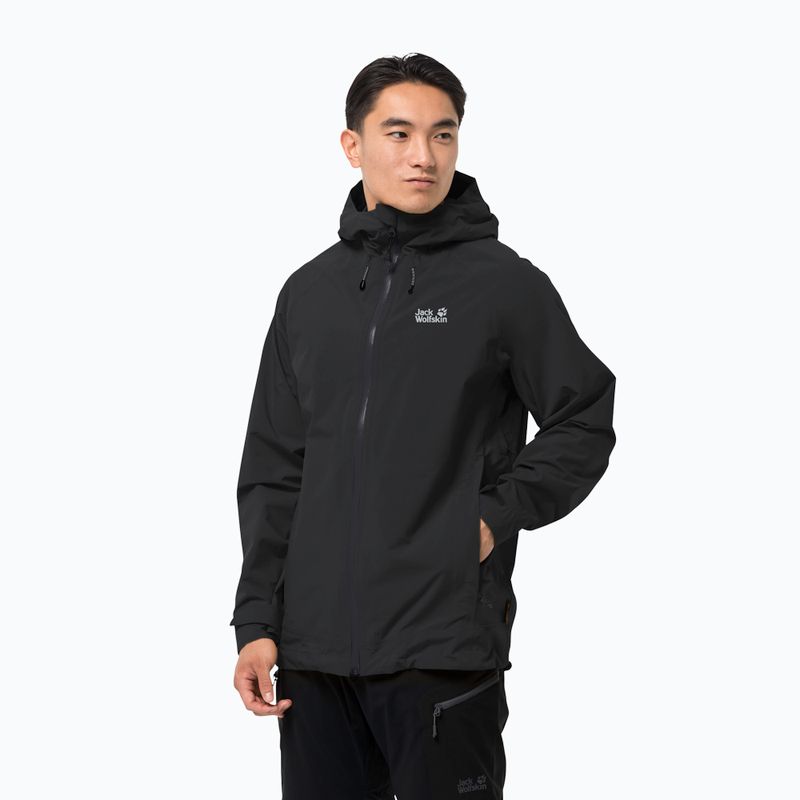 Jack Wolfskin giacca da pioggia Highest Peak da uomo, nero