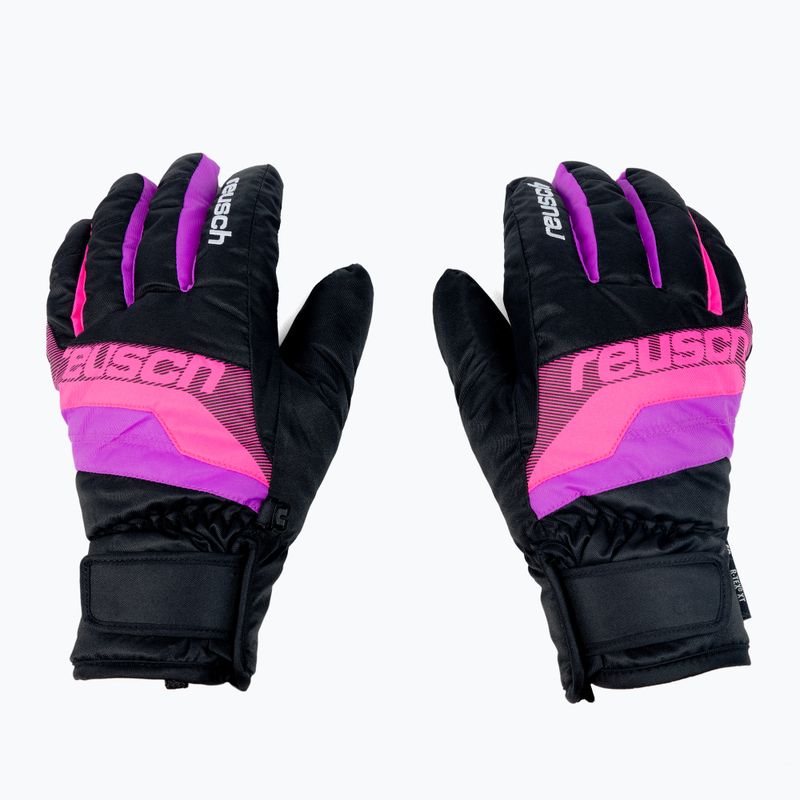 Guanto da sci per bambini Reusch Dario R-TEX XT nero/rosa glo 3