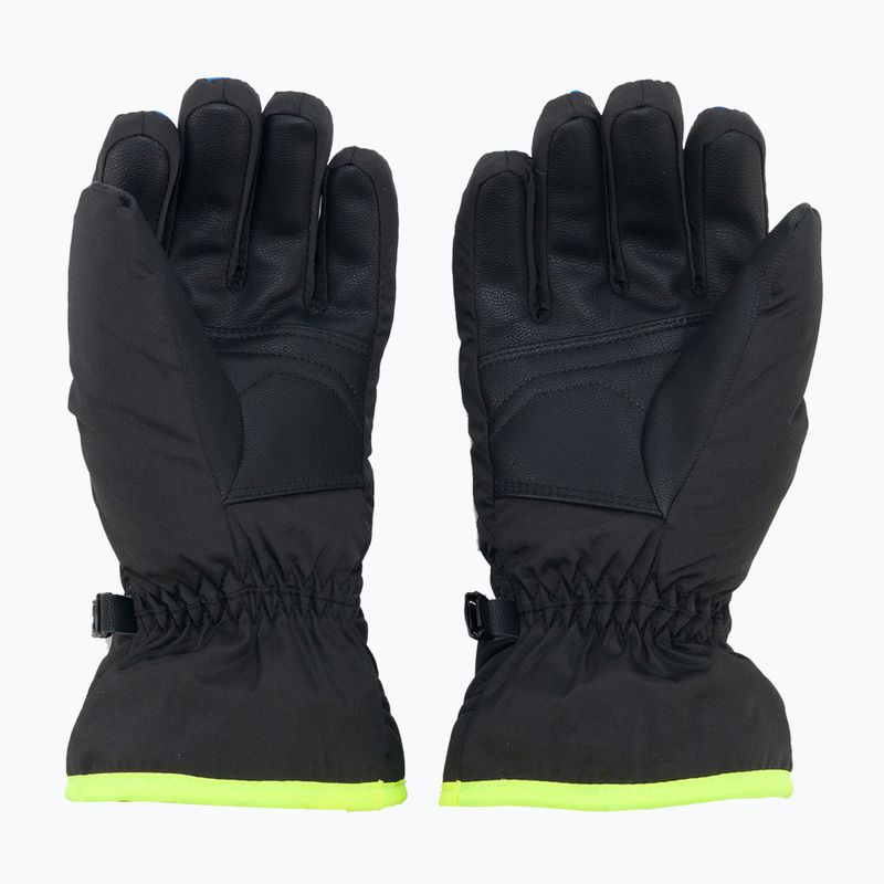 Guanto da sci Reusch Alan 2022 per bambini nero/blu brillante/giallo sicurezza 2