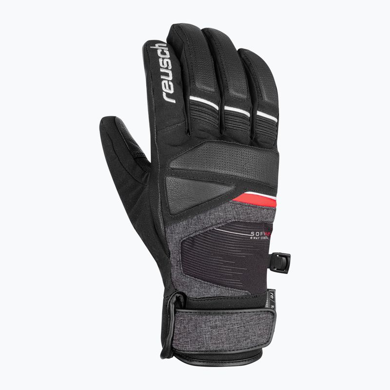 Guanto da sci Reusch Storm R-TEX XT nero/nero melange/rosso fuoco 5