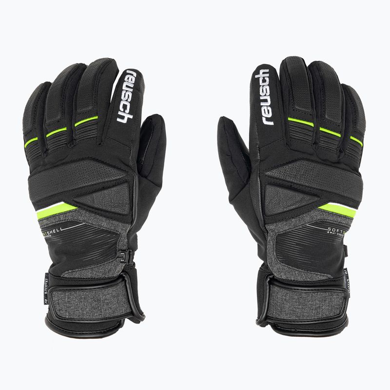 Guanto da sci Reusch Storm R-TEX XT nero/nero melange/verde neon 3