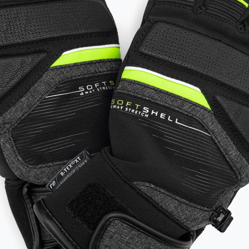 Guanto da sci Reusch Storm R-TEX XT nero/nero melange/verde neon 5