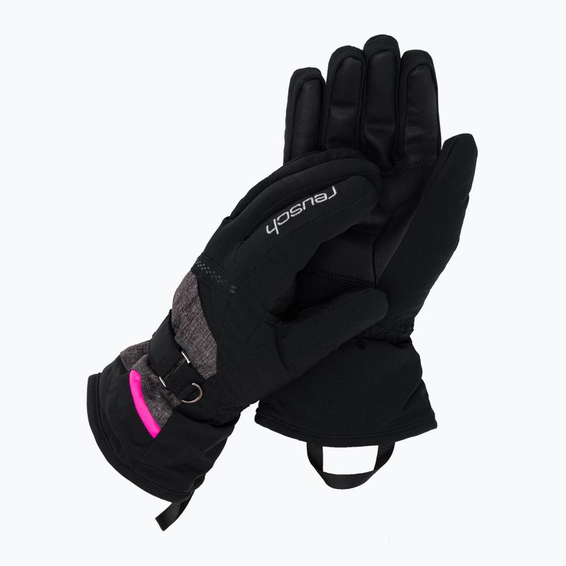 Guanti da sci da donna Reusch Hannah R-TEX XT blck/blck melang/pink glo