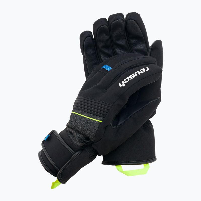 Guanto da sci Reusch Luca R-TEX XT nero melange/giallo sicurezza/blu brillante