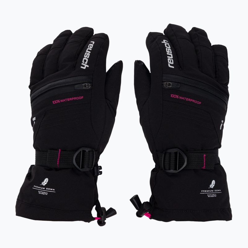 Guanto da sci per bambini Reusch Lando R-TEX XT nero/rosa glo 2