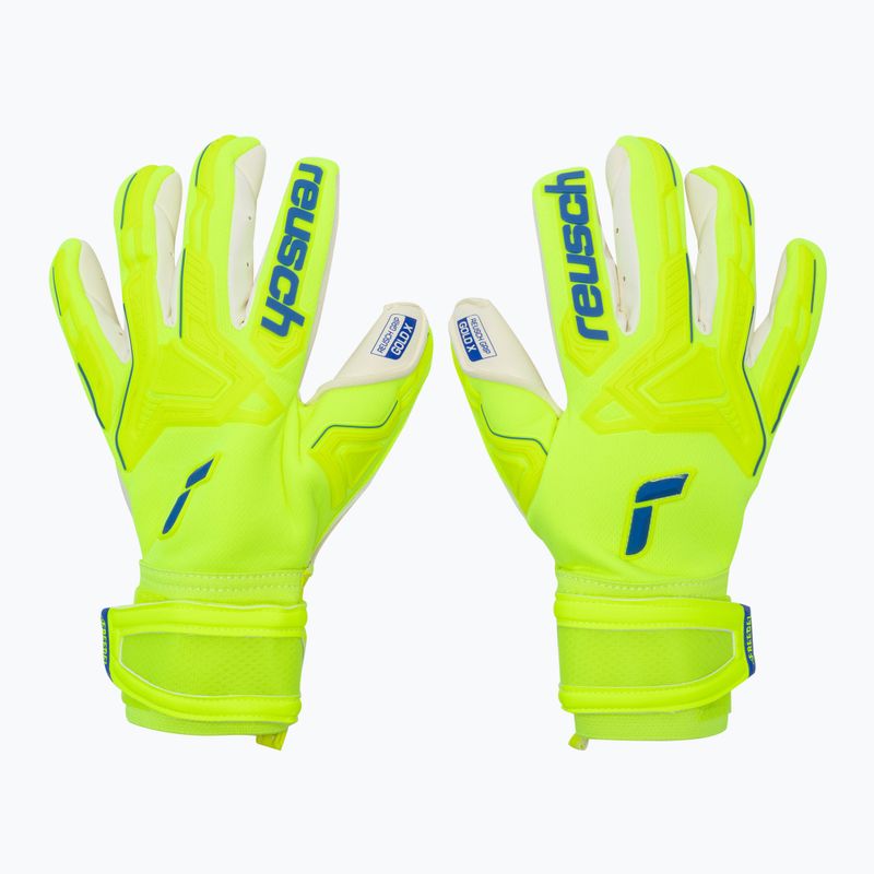 Guanti da portiere di sicurezza Reusch Attrakt Freegel Gold X giallo/blu scuro/bianco