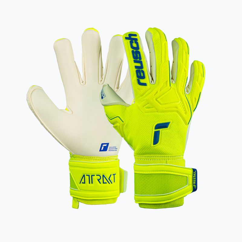 Guanti da portiere di sicurezza Reusch Attrakt Freegel Gold X giallo/blu scuro/bianco 4