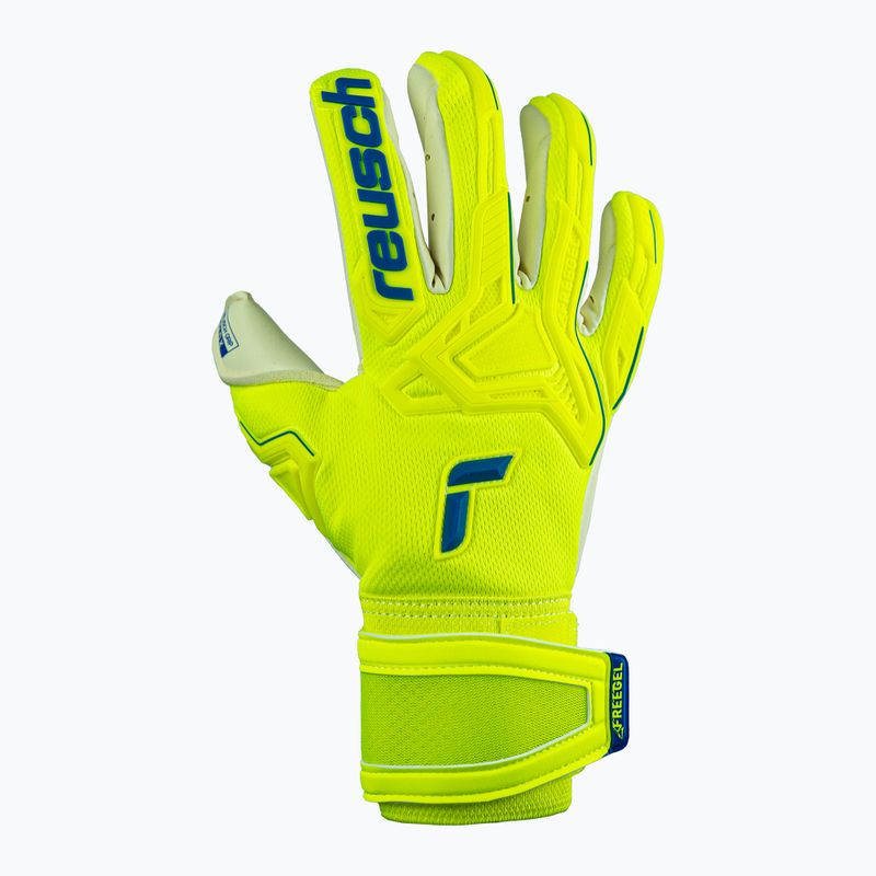 Guanti da portiere di sicurezza Reusch Attrakt Freegel Gold X giallo/blu scuro/bianco 5