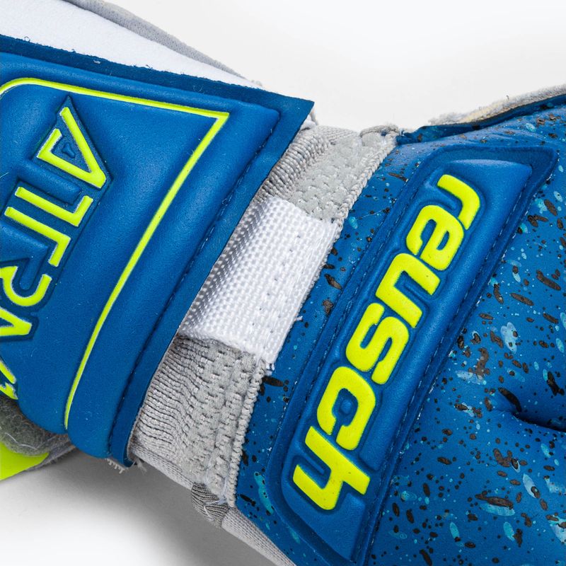 Guanti da portiere Reusch Attrakt Freegel Fusion Ortho-Tec grigio vapore/giallo sicurezza/blu 5