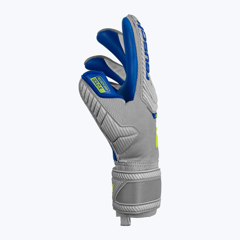 Guanti da portiere Reusch Attrakt Gold X grigio vapore/giallo sicurezza/blu scuro 7