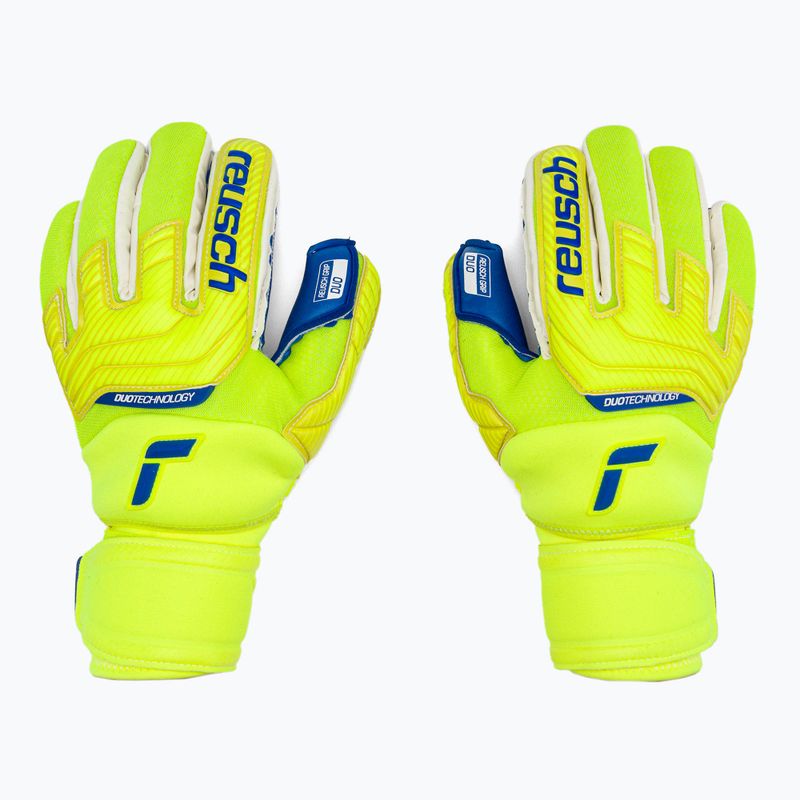 Guanti da portiere di sicurezza Reusch Attrakt Duo Ortho-Tec giallo/blu scuro