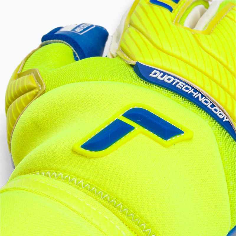 Guanti da portiere di sicurezza Reusch Attrakt Duo Ortho-Tec giallo/blu scuro 4