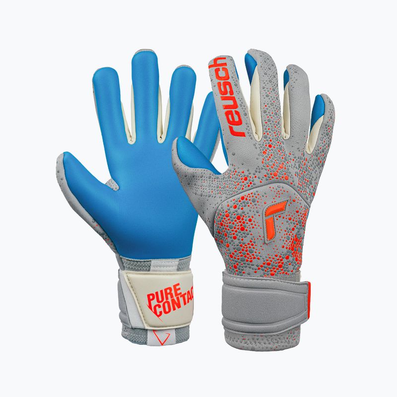 Guanti da portiere Reusch Pure Contact Aqua vapor gray/shocking orange/aqua blue 6