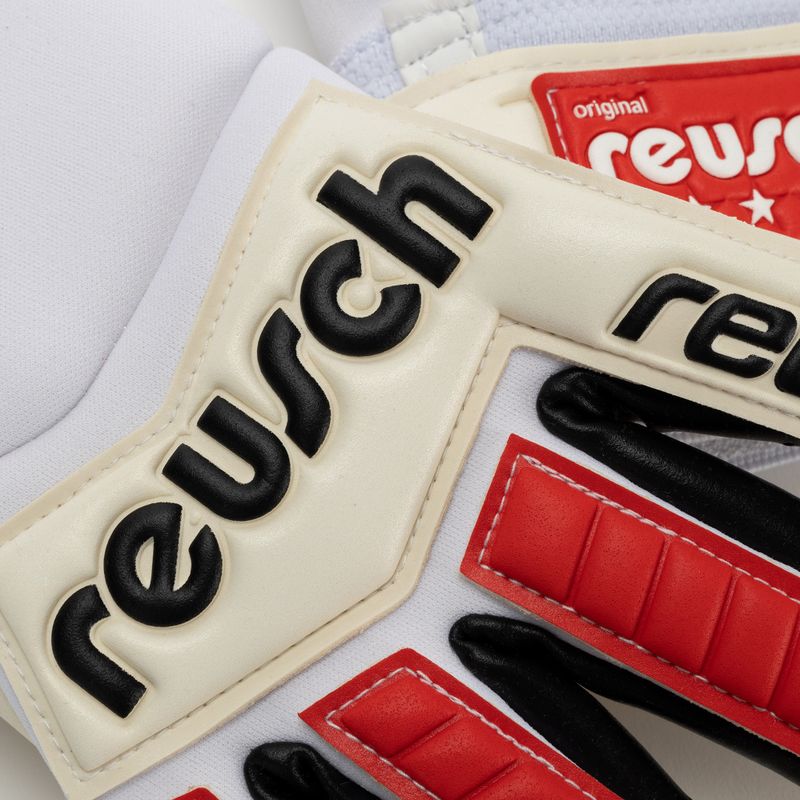 Guanti da portiere Reusch Legacy Gold X bianco/rosso 4