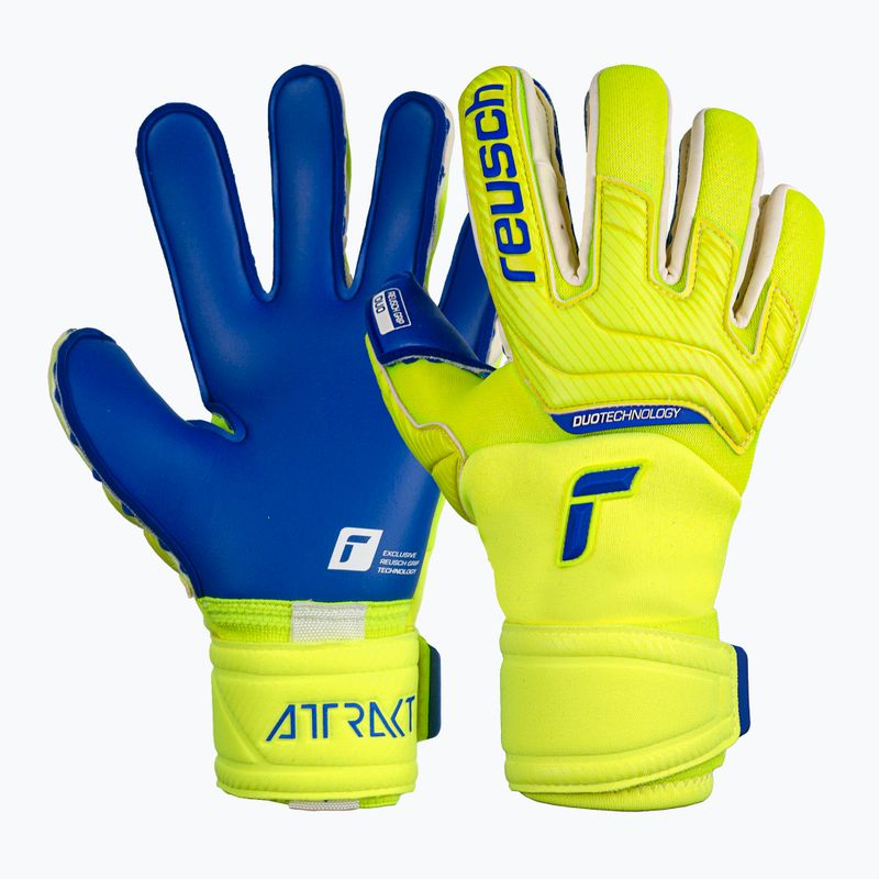 Guanti da portiere di sicurezza Reusch Attrakt Duo giallo/blu scuro 5