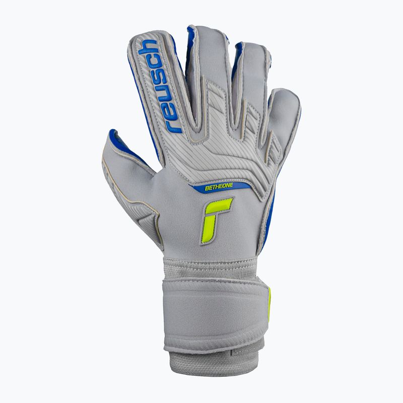 Guanti da portiere Reusch Attrakt Gold X Evolution Cut grigio vapore/giallo sicurezza/blu scuro 6