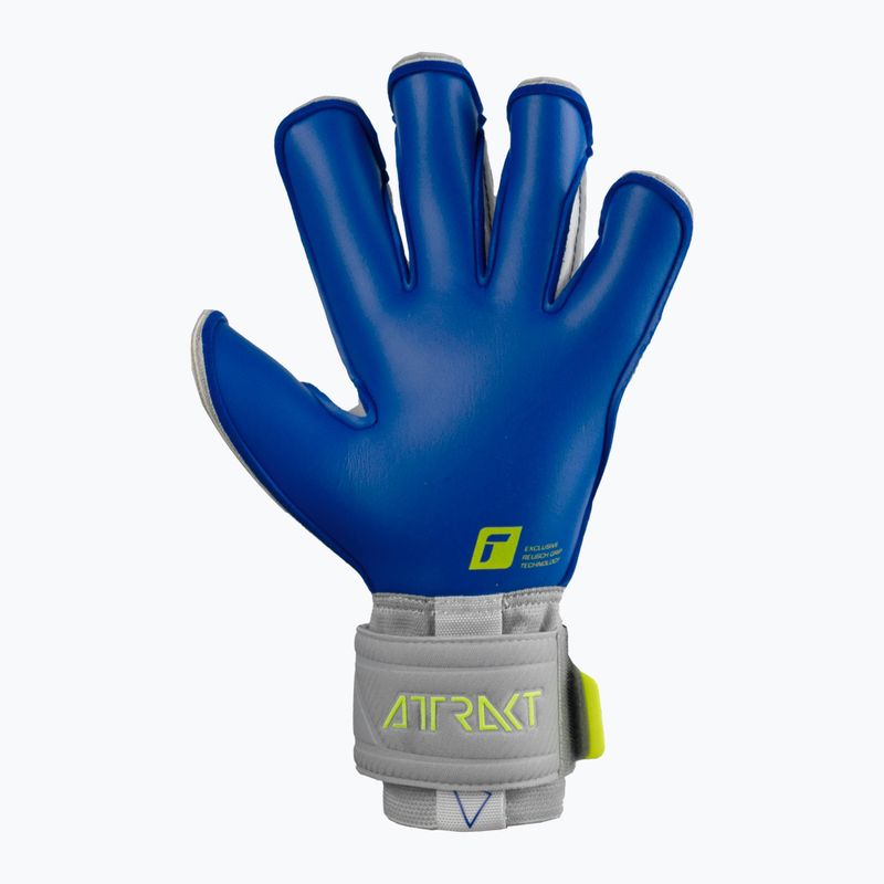 Guanti da portiere Reusch Attrakt Gold X Evolution Cut grigio vapore/giallo sicurezza/blu scuro 8