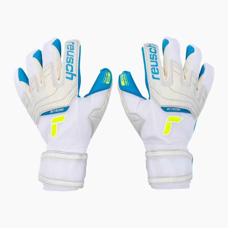 Guanti da portiere Reusch Attrakt Aqua bianco/blu acqua