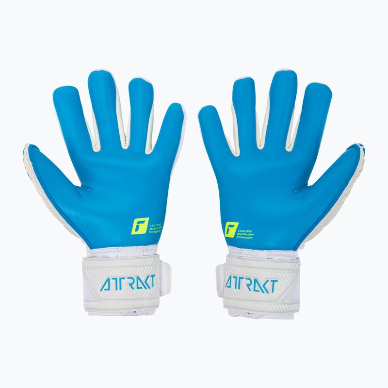 Guanti da portiere Reusch Attrakt Aqua bianco/blu acqua 2