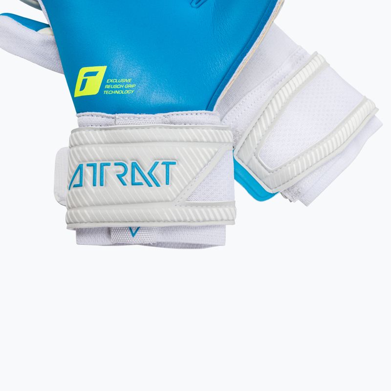 Guanti da portiere Reusch Attrakt Aqua bianco/blu acqua 4