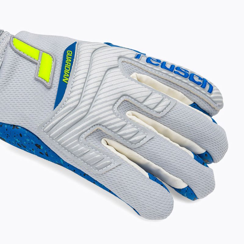 Guanti da portiere per bambini Reusch Attrakt Fusion Finger Support Guardian vapor grigio/giallo 5