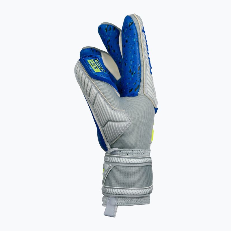 Guanti da portiere per bambini Reusch Attrakt Fusion Finger Support Guardian vapor grigio/giallo 9