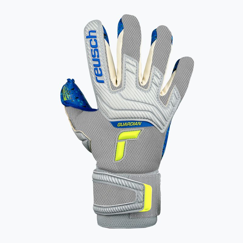 Guanti da portiere per bambini Reusch Attrakt Fusion Finger Support Guardian vapor grigio/giallo 10