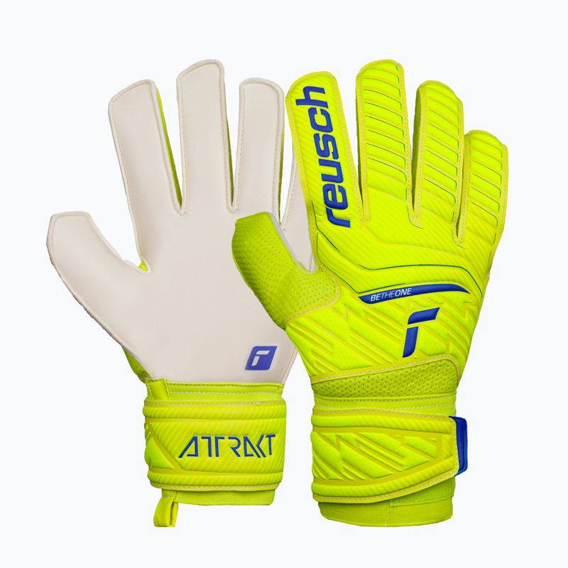 Reusch Attrakt Solid guanti da portiere di sicurezza giallo/blu scuro/bianco 5