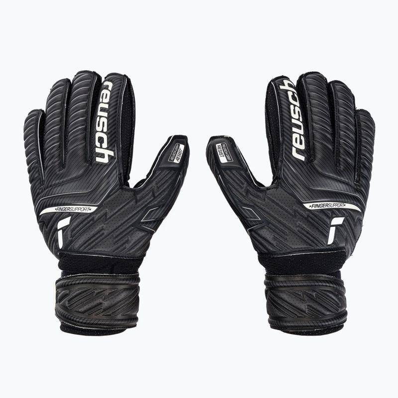 Guanti da portiere per bambini Reusch Attrakt Resist Finger Support nero