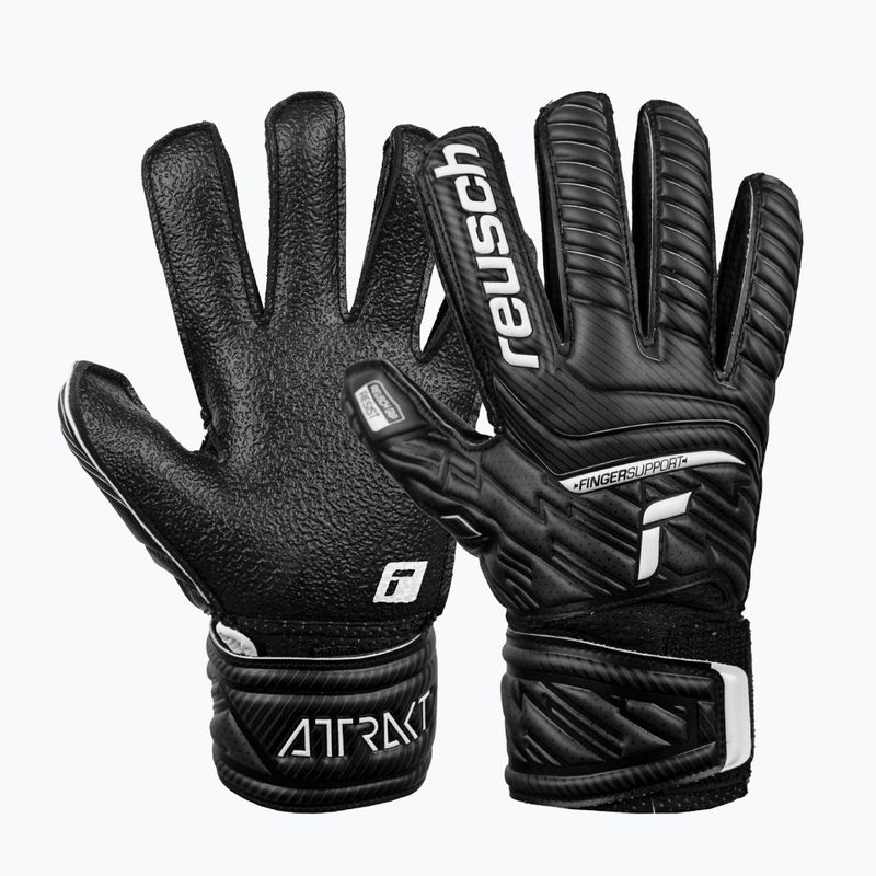 Guanti da portiere per bambini Reusch Attrakt Resist Finger Support nero 5