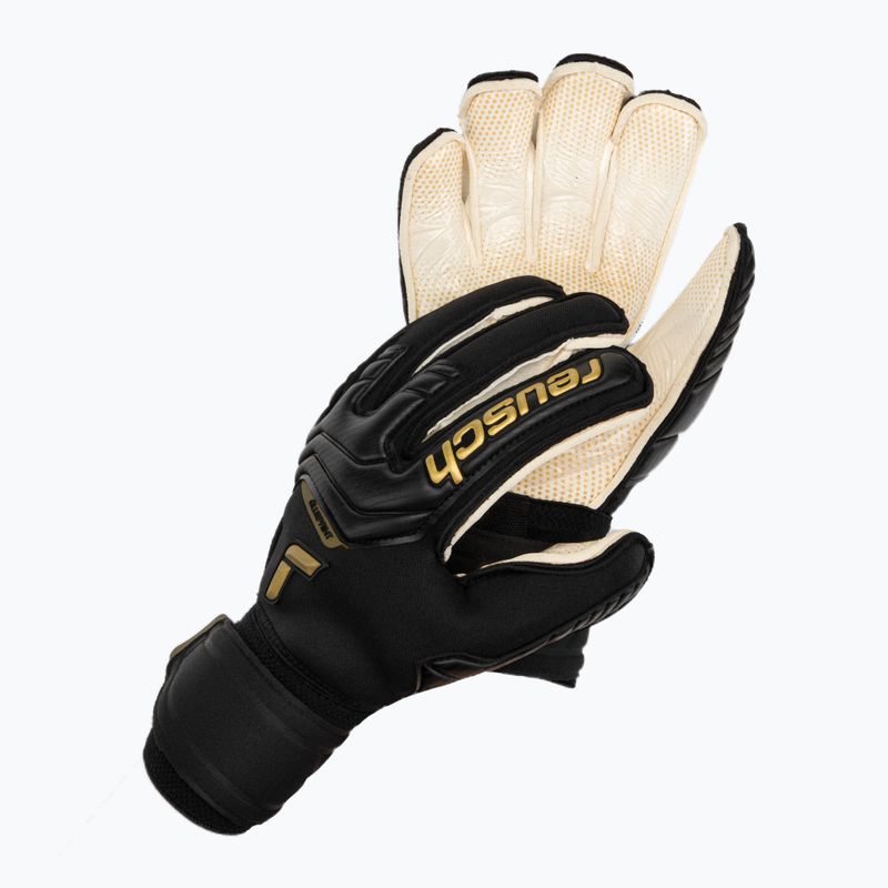 Guanto da portiere Reusch Attrakt Gold X GluePrint Ortho-Tec nero/oro 2