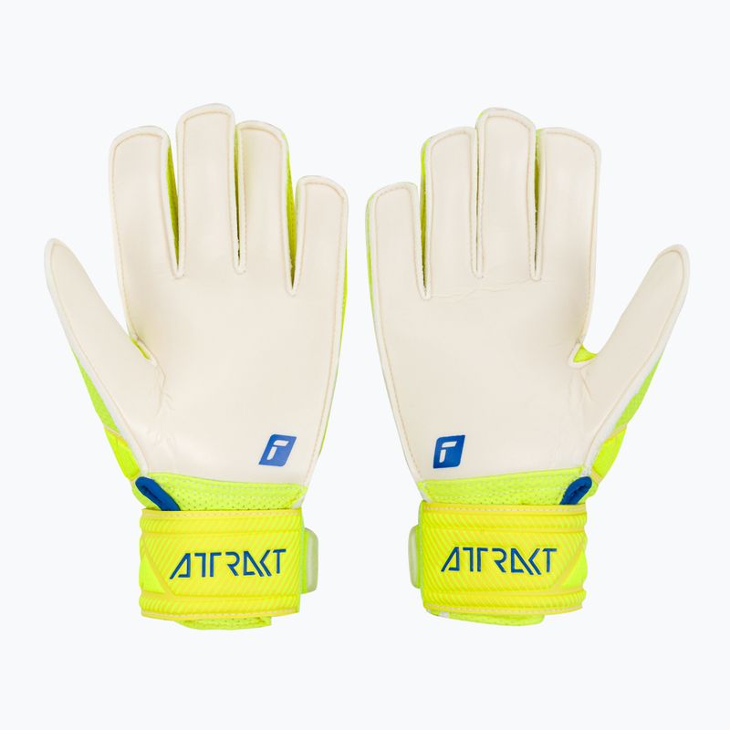 Guanti da portiere per bambini Reusch Attrakt Solid safety giallo/blu scuro/bianco 2