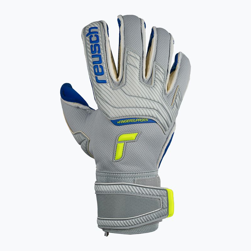 Guanto da portiere Reusch Attrakt Gold X Evolution Cut Finger Support grigio vapore/giallo sicurezza 6