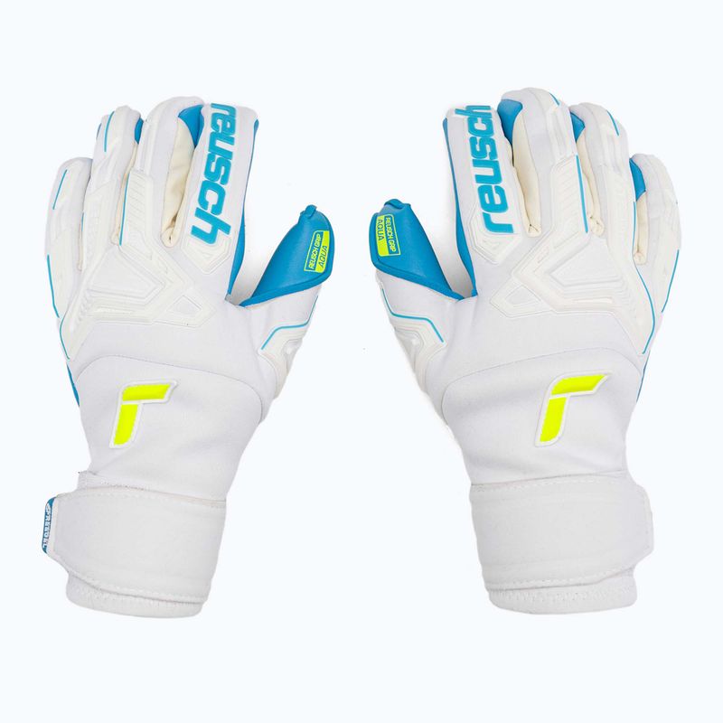 Reusch Attrakt Freegel Aqua Guanti da portiere antivento bianco/blu acqua