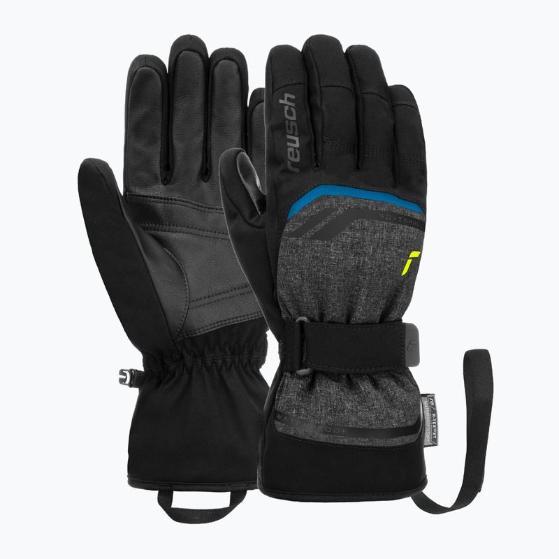 Guanto da sci Reusch Outset R-Tex XT nero melange/giallo sicurezza/blu brillante