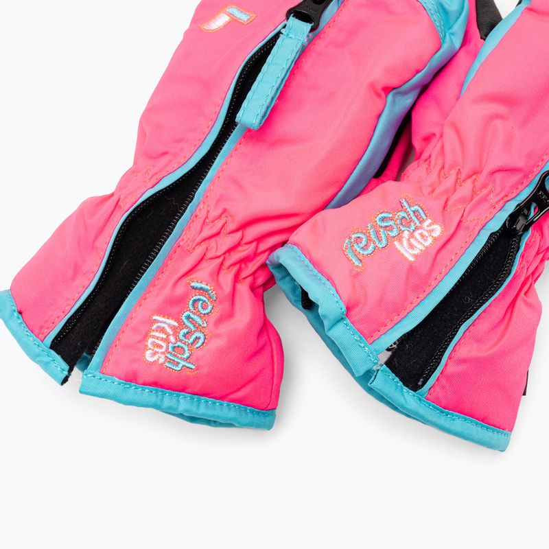 Guanti da sci per bambini Reusch Ben Mitten rosa knockout/bottone scapolare 4