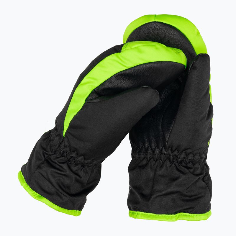 Guanto da sci per bambini Reusch Ben Mitten nero/verde neon